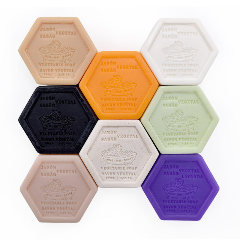 Jabones con Miel Hexagonales 100% Vegetales